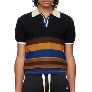 Wales Bonner multicolored striped knit polo shirt